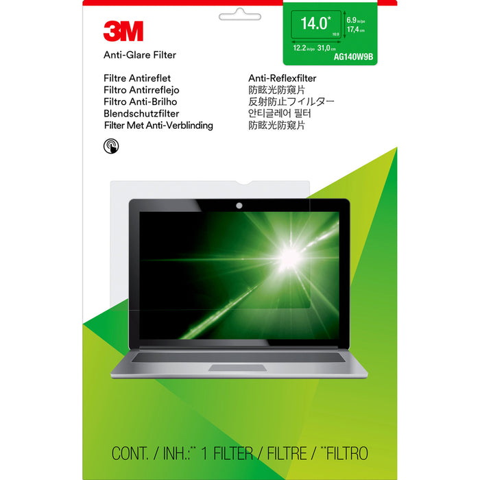 3M Anti-Glare Filter for 14in Laptop, 16:9, AG140W9B Clear, Matte
