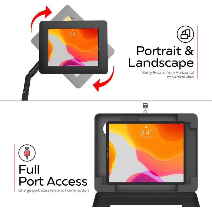 CTA Digital Clamp Mount for Tablet, iPad, iPad Air, iPad Pro