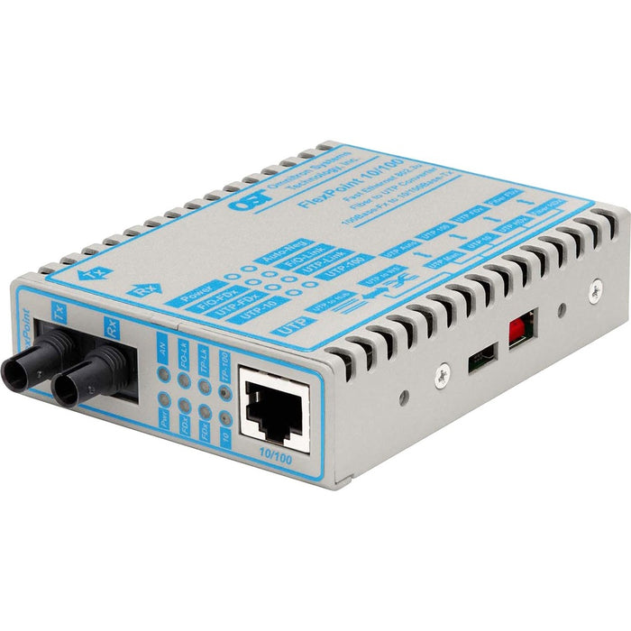 FlexPoint 10/100 Ethernet Fiber Media Converter RJ45 ST Single-Mode 60km