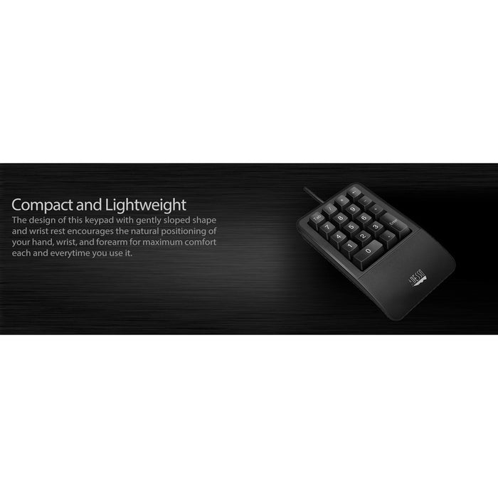 Adesso Antimicrobial Waterproof Numeric Keypad with Wrist Rest Support