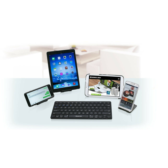 IOGEAR Bluetooth Keyboard with Stand and Reversible Micro USB Cable