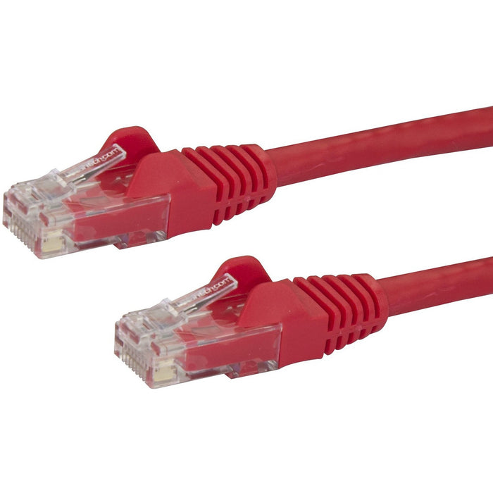 StarTech.com 10ft CAT6 Ethernet Cable - Red Snagless Gigabit - 100W PoE UTP 650MHz Category 6 Patch Cord UL Certified Wiring/TIA