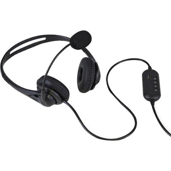 Aluratek Wired USB Stereo Headset with Noise Reducing Boom Mic and In-Line Controls