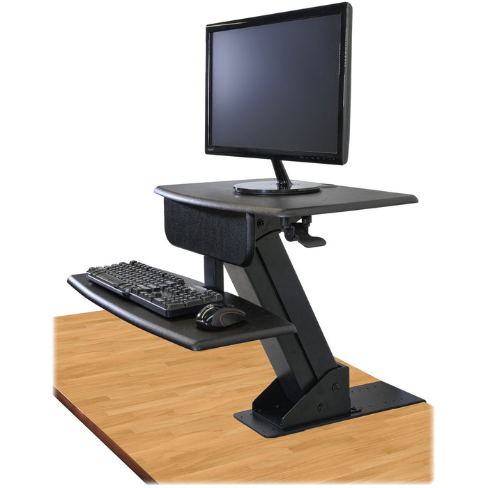 Kantek Desk Clamp On Sit To Stand Workstation Black