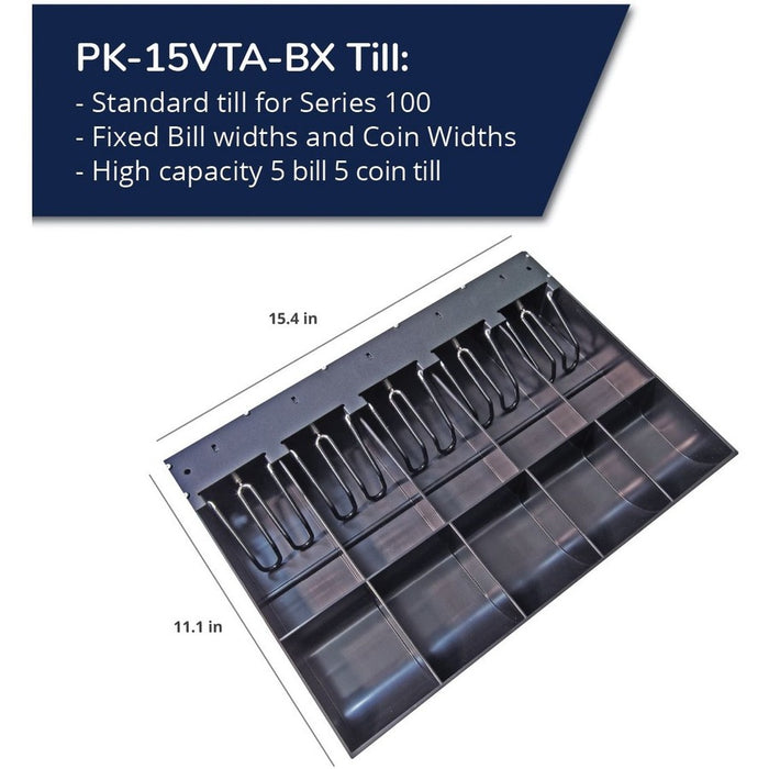 apg Replacement Tray | Value Till for Cash Register| 5 Bill/ 5 Coin Compartments | 15.4" x 11.1" x 2.4" | PK-15VTA-BX