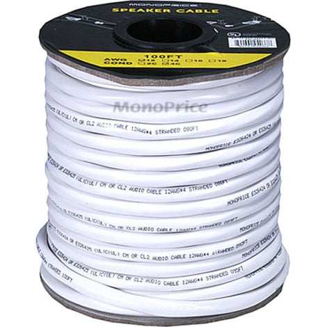 Monoprice 100ft 12AWG CL2 Rated 4-Conductor Loud Speaker Cable (For In-Wall Installation)