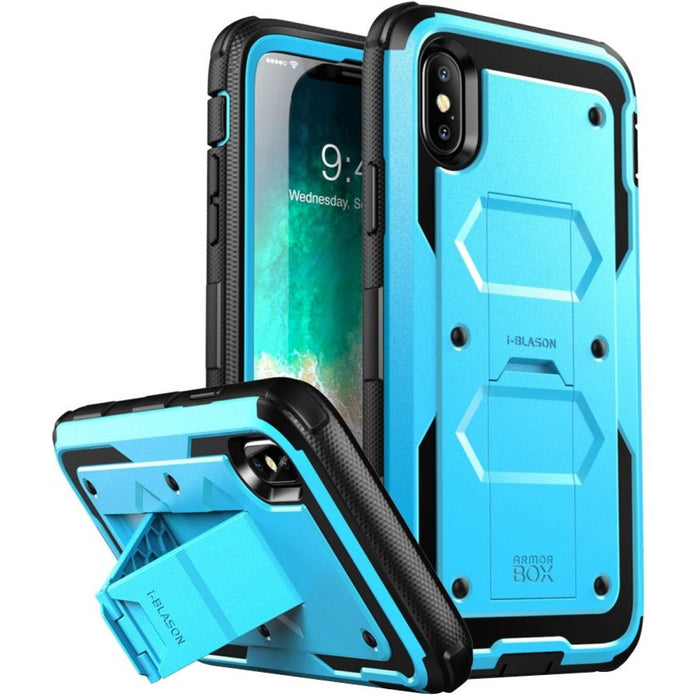 i-Blason Armorbox Carrying Case (Holster) Apple iPhone X Smartphone - Blue