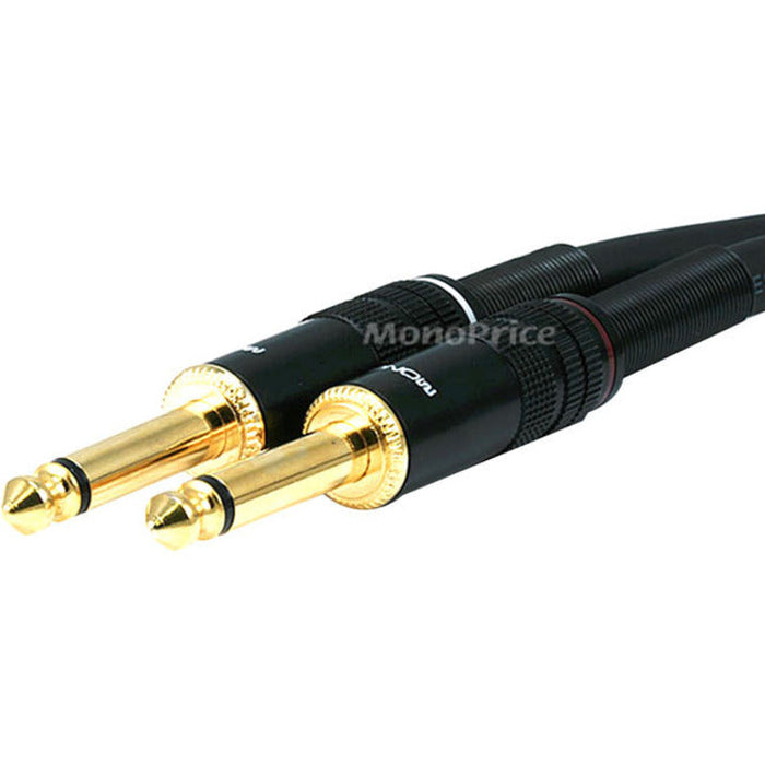 Monoprice 15ft Premier Series 1/4-inch (TS) Male to Male 16AWG Audio Cable (Gold Plated)