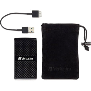 Verbatim 256GB Vx450 External SSD, USB 3.0 with mSATA Interface - Black