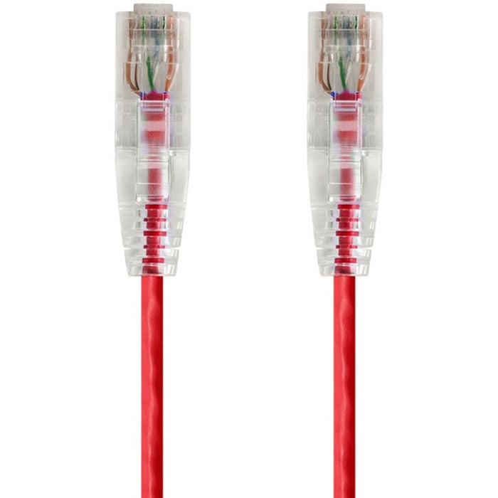 Monoprice SlimRun Cat6 28AWG UTP Ethernet Network Cable, 20ft Red