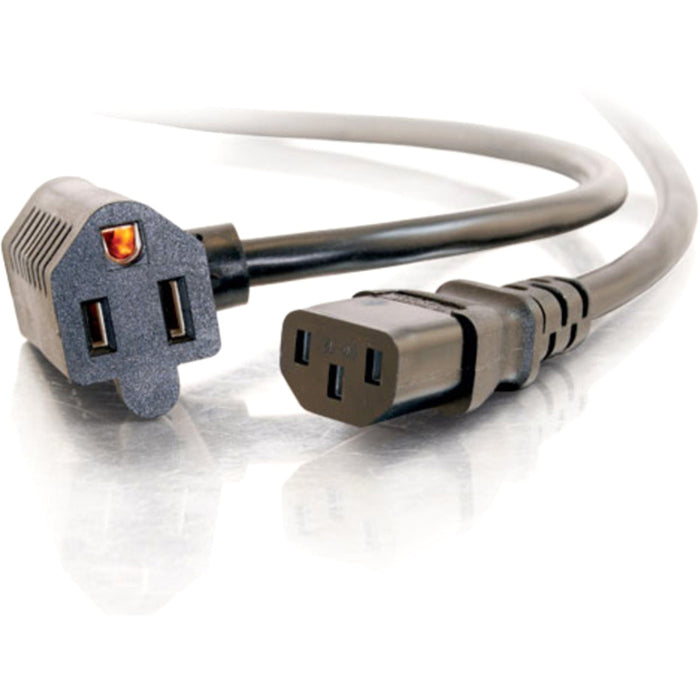 C2G 1.5ft 16 AWG Universal Power Cord With Extra Outlet