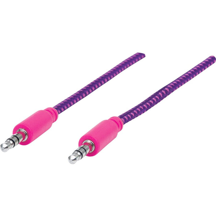 Manhattan 3.5mm Stereo Male to Male, Purple/Pink, 1.8 m (6 ft.)