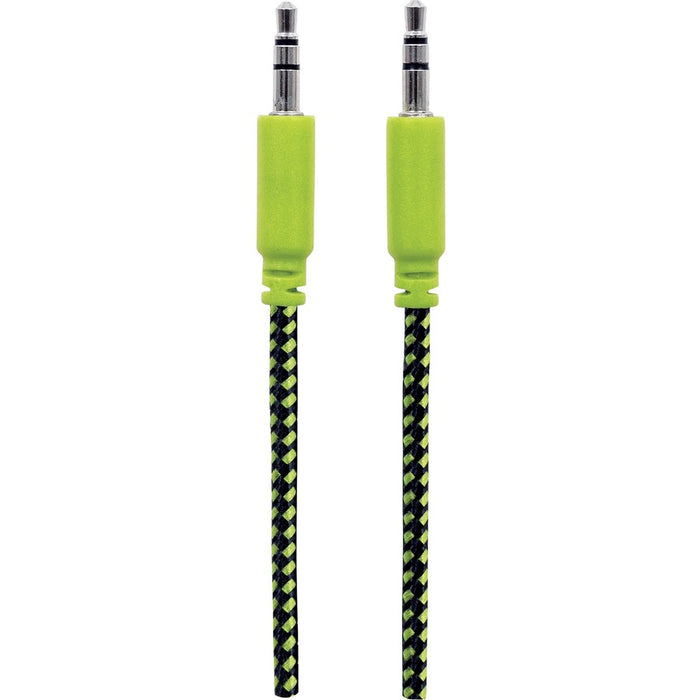 Manhattan 3.5mm Stereo Male to Male, Black/Green, 1.8 m (6 ft.)