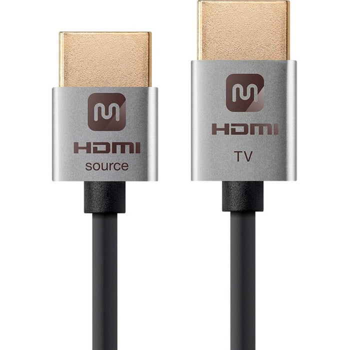 Monoprice Ultra Slim 18Gbps Active High Speed HDMI Cable, 6ft Silver