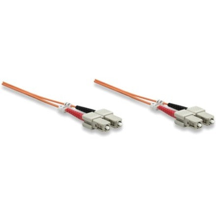 Intellinet Network Solutions Fiber Optic Patch Cable, SC/SC, OM1, 62.5/125, Multimode, Duplex, Orange, 10 ft (3 m)