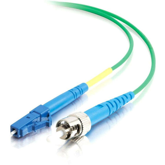C2G-10m LC-ST 9/125 OS1 Simplex Singlemode PVC Fiber Optic Cable - Green