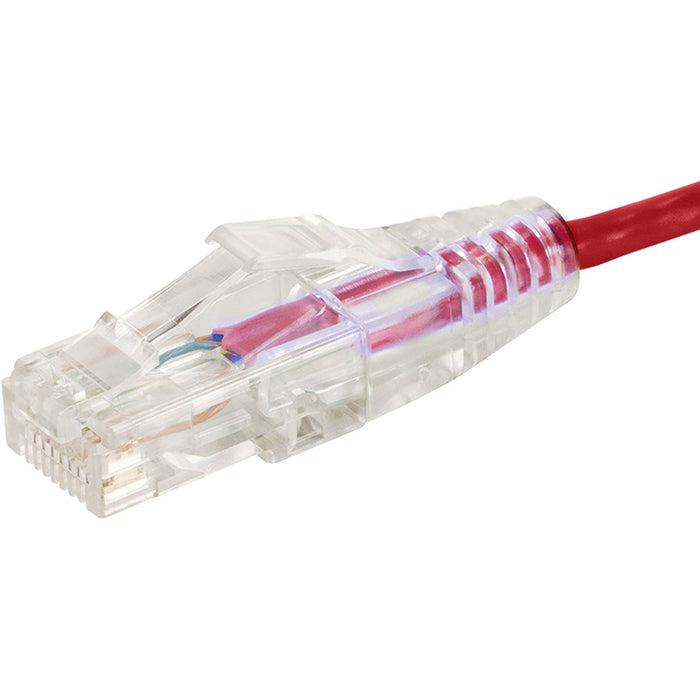 Monoprice SlimRun Cat6 28AWG UTP Ethernet Network Cable, 1ft Red