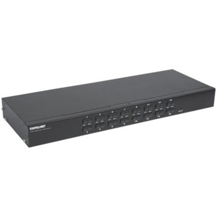 Intellinet 16-Port Rackmount KVM Switch, Combo USB + PS/2, On-Screen Display, Cables included (With 2 Pin Euro Power Adapter)
