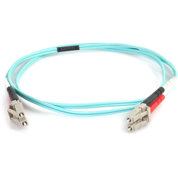 C2G 0.5m LC-LC 50/125 Duplex Multimode OM4 Fiber Cable - Aqua - 1.6ft