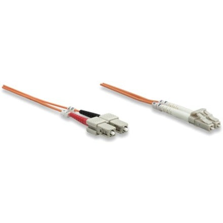 Intellinet Network Solutions Fiber Optic Patch Cable, LC/SC, OM1, 62.5/125, Multimode, Duplex, Orange, 10 ft (3 m)