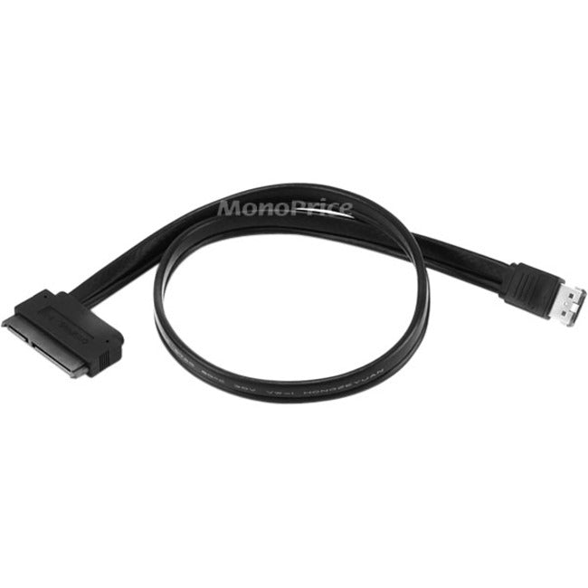 Monoprice 19inch eSATAp to SATA 22pin Cable - Black