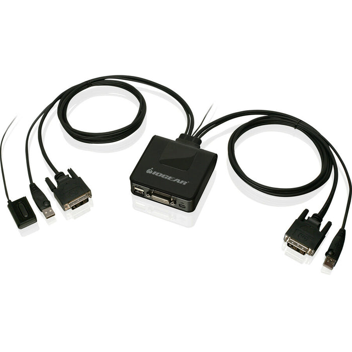 IOGEAR 2-Port USB DVI Cable KVM with MiniDisplayPort Adapters Bundle
