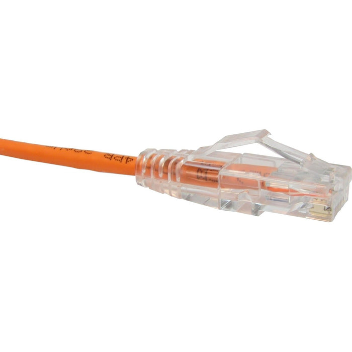 Unirise Clearfit Slim Cat6 Patch Cable, Snagless, Orange, 8ft
