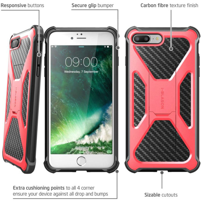 i-Blason Transformer Carrying Case (Holster) Apple iPhone 8 Plus Smartphone - Pink