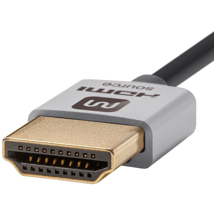 Monoprice Ultra Slim 18Gbps Active High Speed HDMI Cable, 10ft Silver