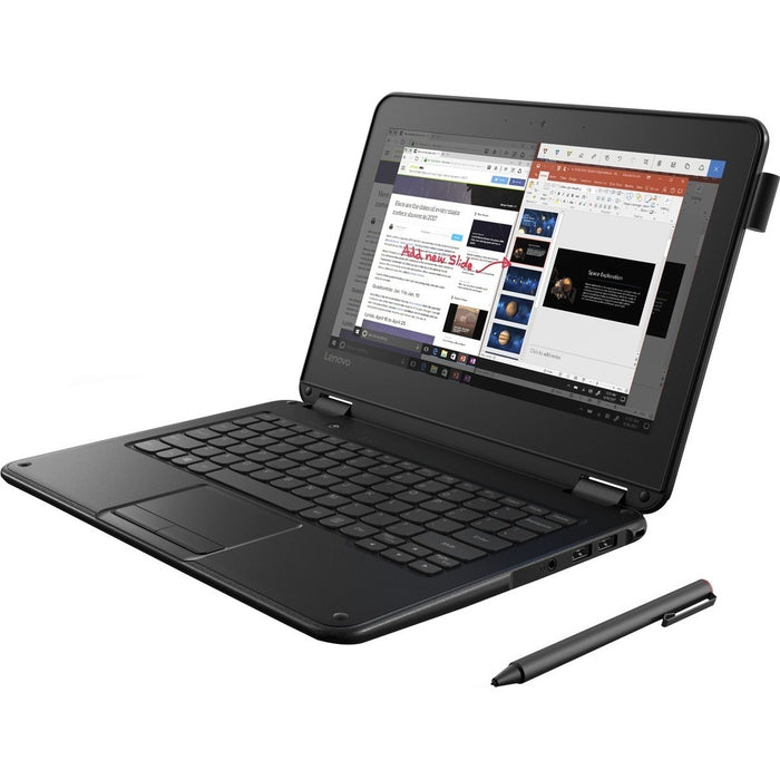 Lenovo 300e Winbook 81FYS00200 11.6" 2 in 1 Notebook - 1366 x 768 - Intel Pentium N4200 Quad-core (4 Core) 1.10 GHz - 8 GB Total RAM - 128 GB Flash Memory - Black