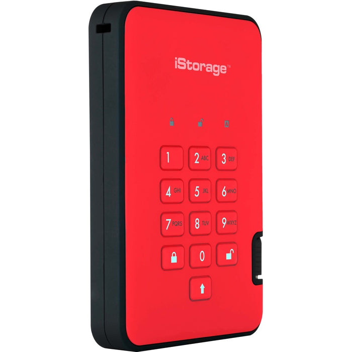 iStorage diskAshur2 2 TB Portable Solid State Drive - External - Fiery Red - TAA Compliant