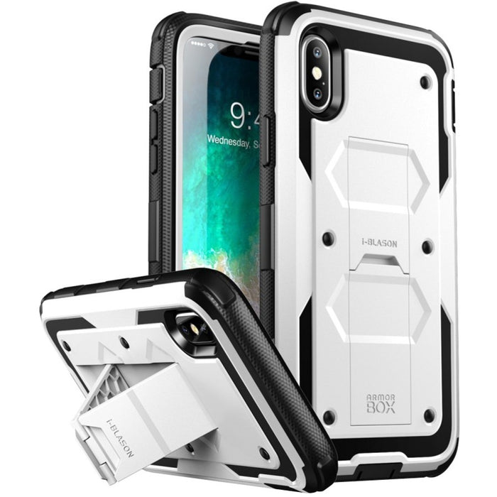 i-Blason Armorbox Carrying Case (Holster) Apple iPhone X Smartphone - White