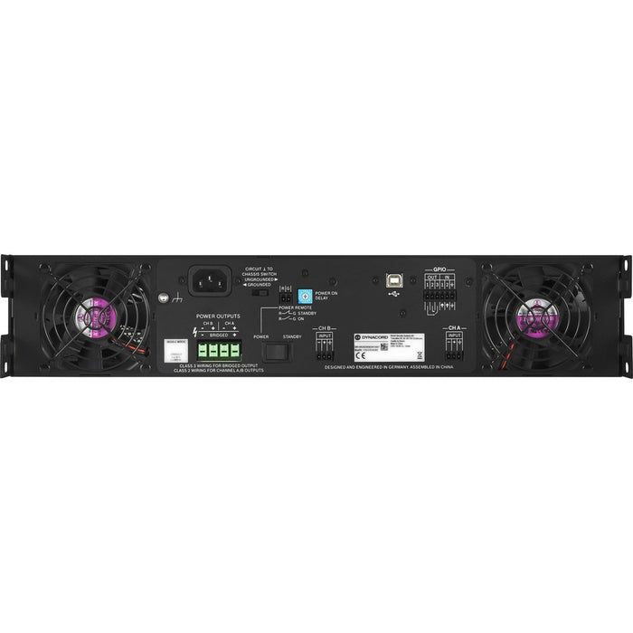 Dynacord C3600FDi Amplifier - 3600 W RMS - 2 Channel - Black