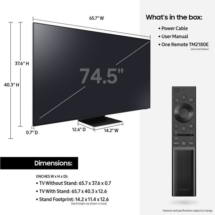 Samsung | 75" | QN800A | Neo QLED 8K | Smart TV | QN75QN800AFXZA | 2021