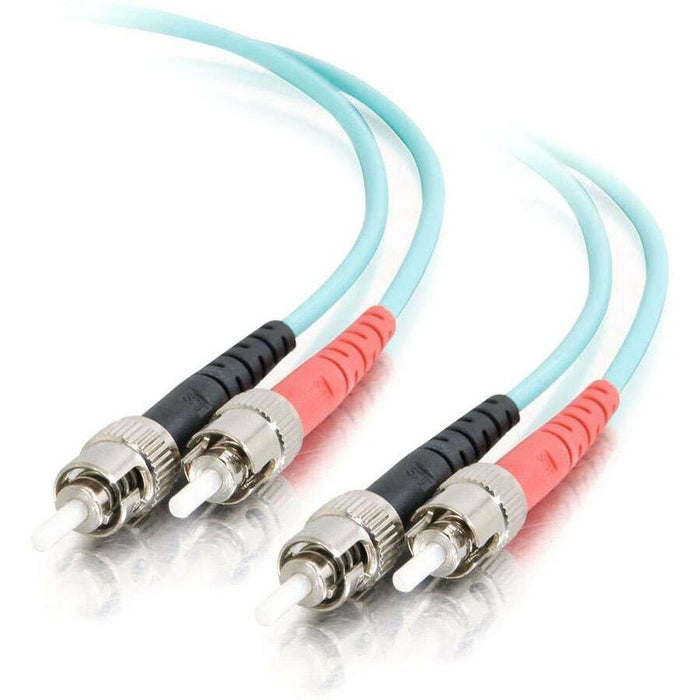 C2G-3m ST-ST 10Gb 50/125 OM3 Duplex Multimode Fiber Optic Cable (TAA Compliant) - Aqua