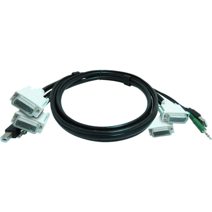 iPGARD 6 ft KVM USB Dual Link Dual DVI Cable With Audio