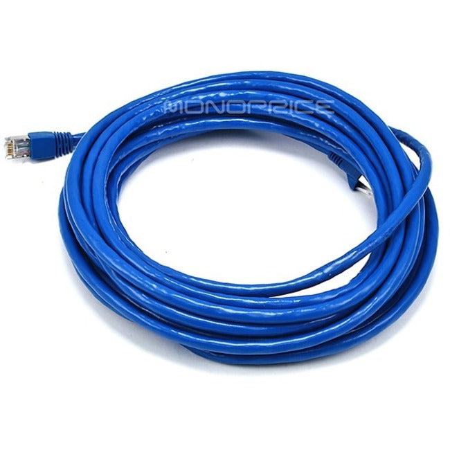 Monoprice 25FT 24AWG Cat6A 500MHz STP Ethernet Bare Copper Network Cable - Blue