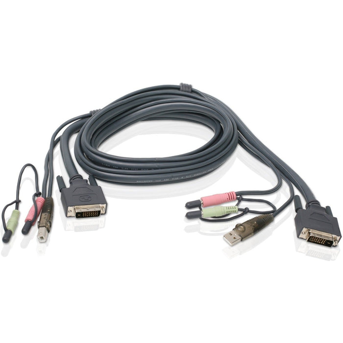IOGEAR 6ft (2m) Dual Link DVI-D USB 2.0 KVM Cable
