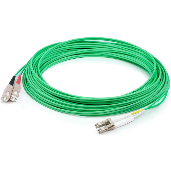 AddOn 3m LC (Male) to SC (Male) Green OM1 Duplex PVC Fiber Patch Cable