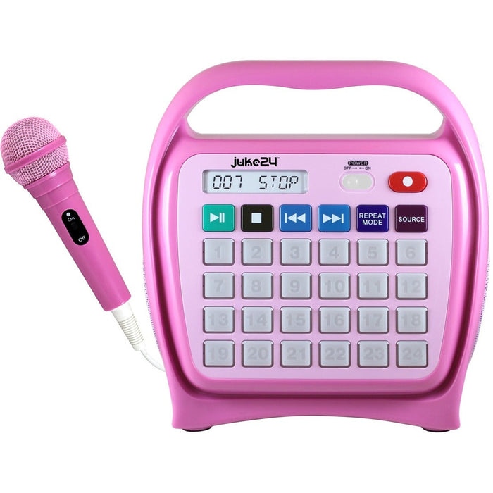 Hamilton Buhl Juke24 Portable Digital Jukebox with CD Player & Karaoke, Pink