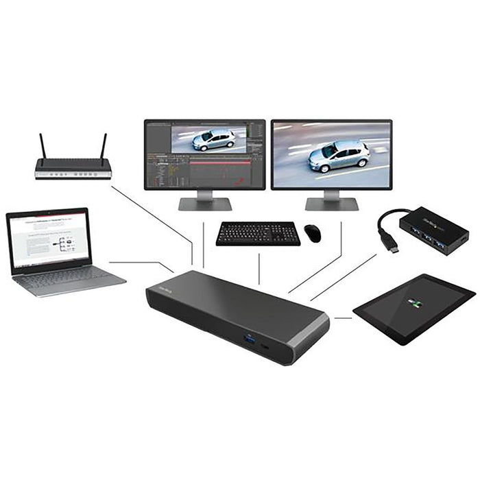 Thunderbolt 3 Dual-4K Docking Station for Laptops - Windows Only - Thunderbolt 3 Dock with Dual-4K Video - Includes TB Cable