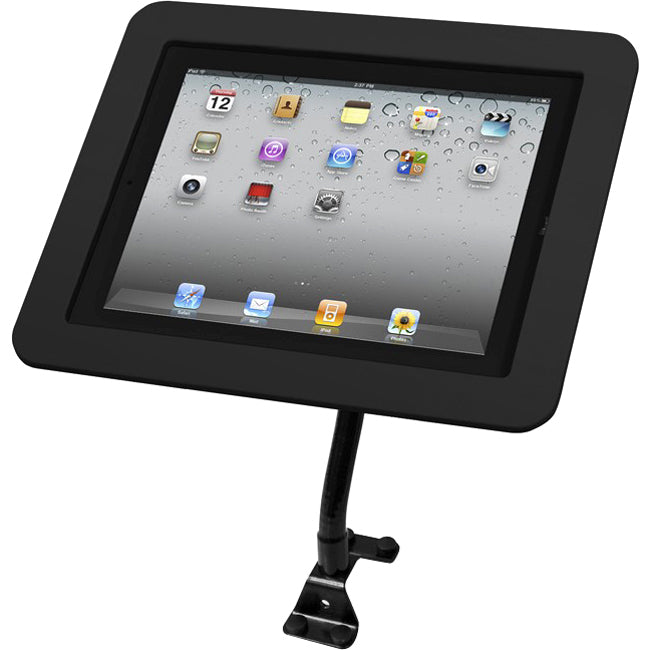 iPad 2/3/4/Air/Air2/iPad Pro 9.7" Secure Executive Enclosure with Flex Arm Kiosk Black