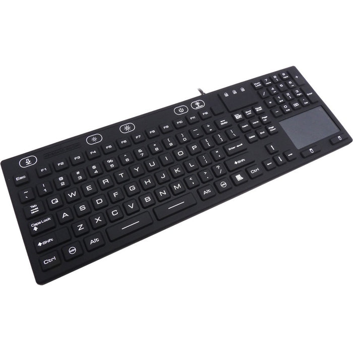 DSI WATERPROOF IP68 FULL SIZE KEYBOARD WITH TOUCHPAD, LED BACKLIT