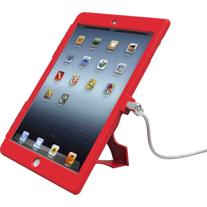iPad Air 1 / Air 2 Lockable Case Bundle With T-Bar Cable Lock and iPad Air Security Case / Cover Red