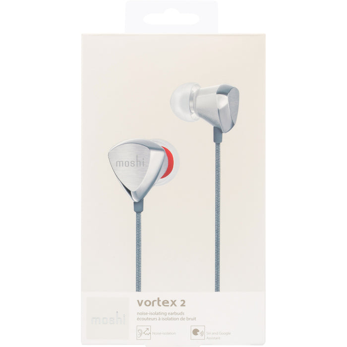 Moshi Vortex 2 In-Ear Headphones - Light Steel