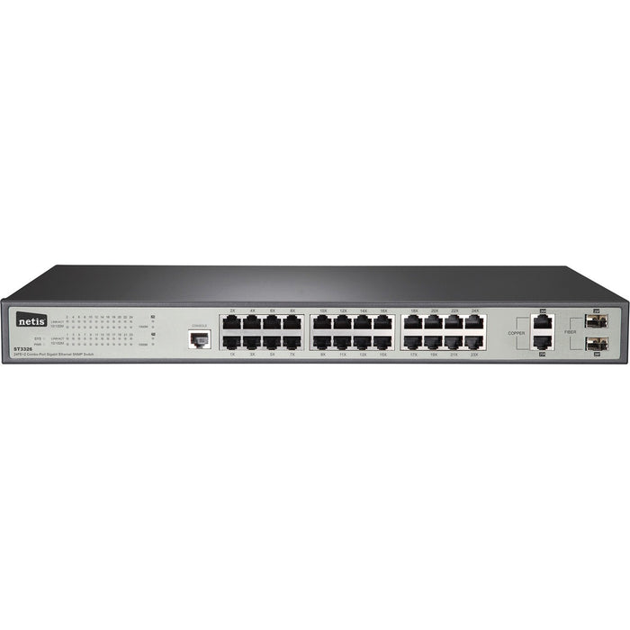 Netis 24FE+2 Combo-Port Gigabit Ethernet SNMP Switch