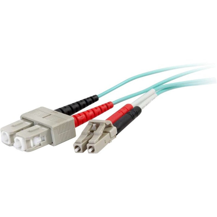 C2G 0.5m LC-SC 50/125 Duplex Multimode OM4 Fiber Cable - Aqua - 1.64ft