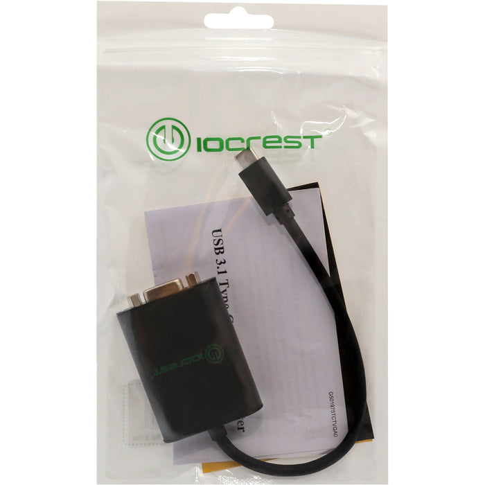 IO Crest USB 3.1 Type-C (DP) to VGA Adapter Type-C (DP Alt Mode) to VGA