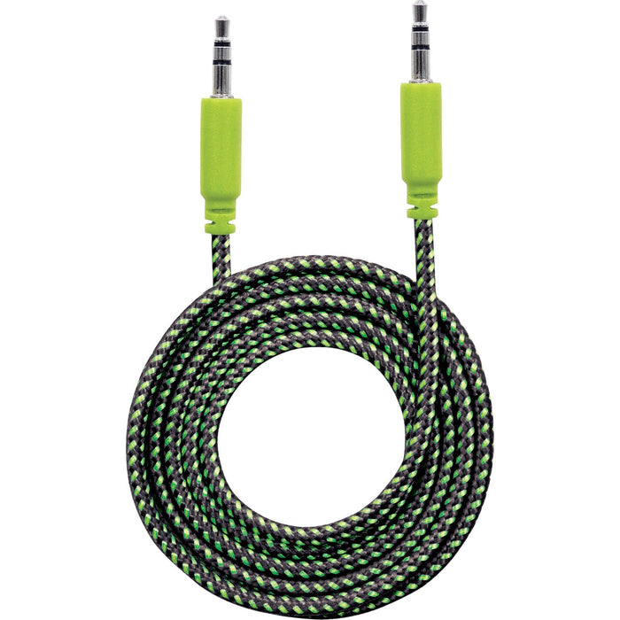 Manhattan 3.5mm Stereo Male to Male, Black/Green, 1 m (3 ft.)