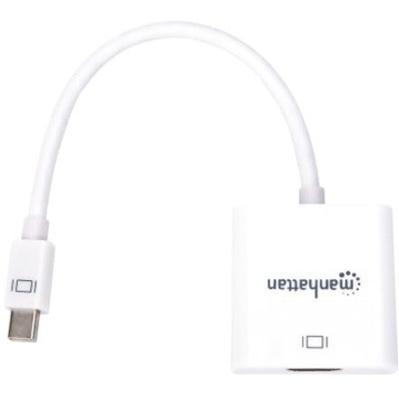 Manhattan Mini DisplayPort 1.2a to HDMI Adapter Cable, 4K@60Hz, Active, 18.5cm, Male to Female, White, Three Year Warranty, Polybag